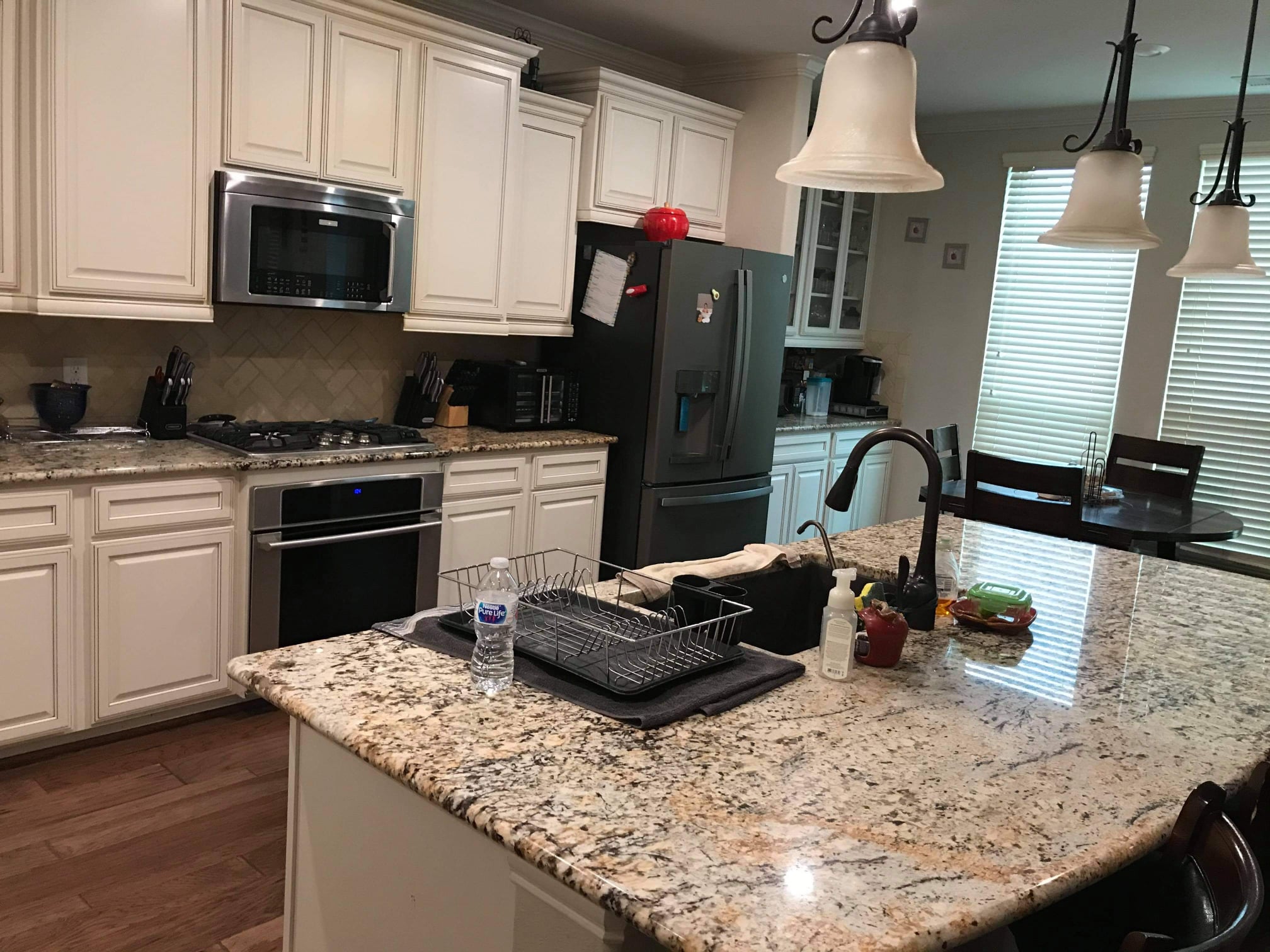 Sparkling clean kitchen countertops and appliances